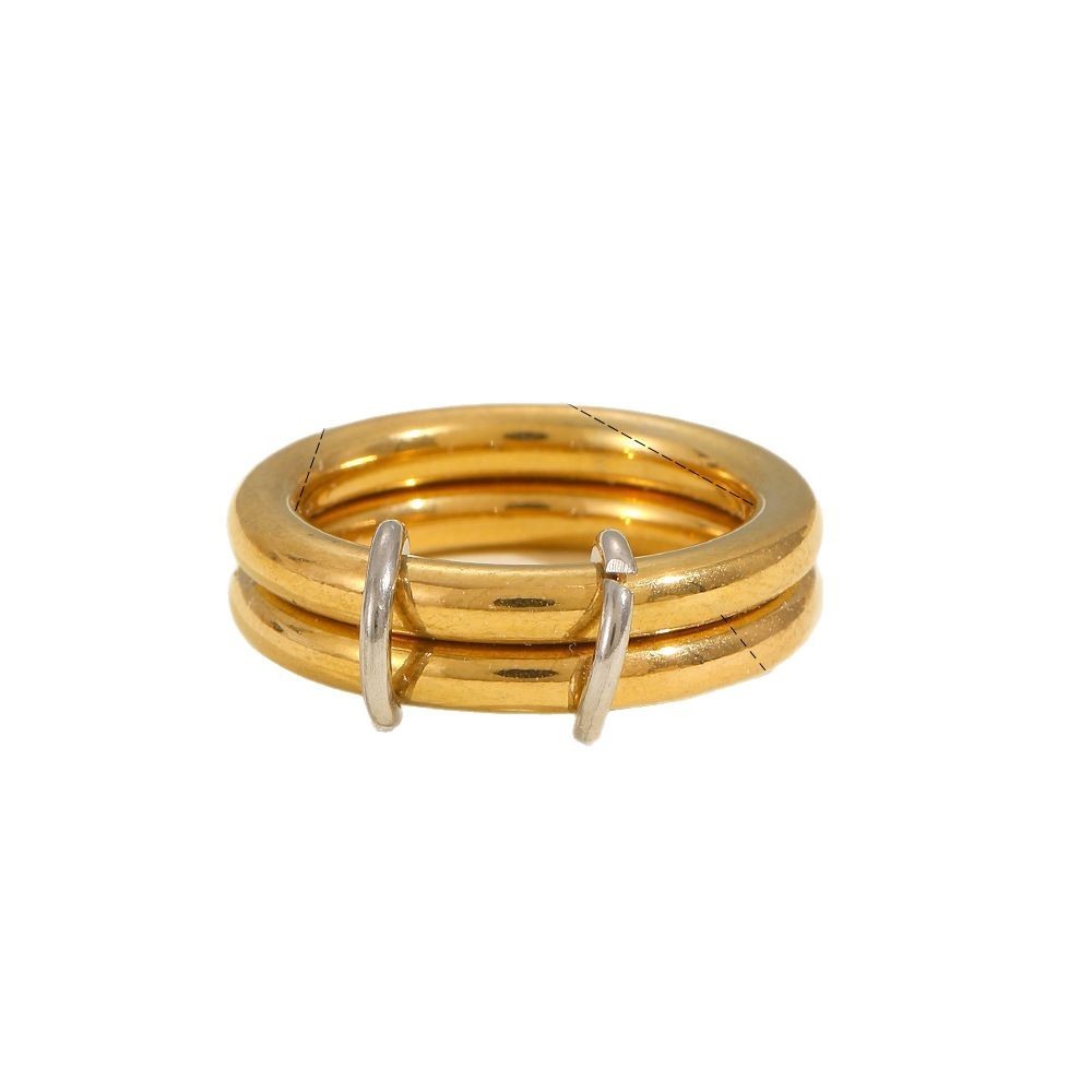 Bague Minimaliste Moderne Multicouche En Acier Inoxydable Étanche Couleur Or Pour Femme (1 Pièce) h5Image4