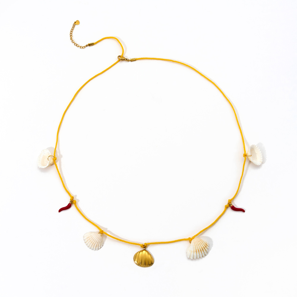 Chaînes De Taille Pour Femmes, Pendentifs Coquillages De La Série Beach, En Acier Inoxydable Couleur Or Image3