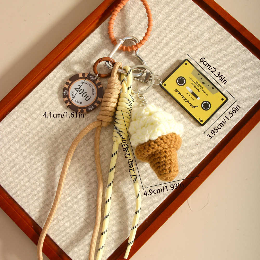 Breloques De Sac Pour Femme En Forme De Glace Au Crochet Image2