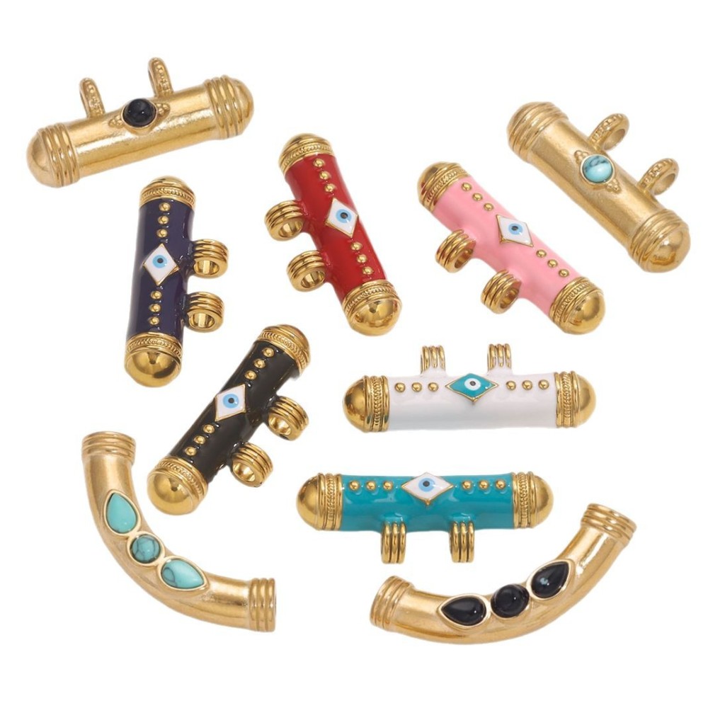 Pendentif Cylindrique Personnalisable En Acier Inoxydable Étanche Avec Pierre Naturelle Pour Femme (1 Pièce) Image6