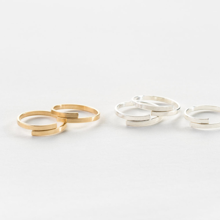 Bagues de couple étanches en acier inoxydable couleur or - Collection Simple pour tous les jours 2