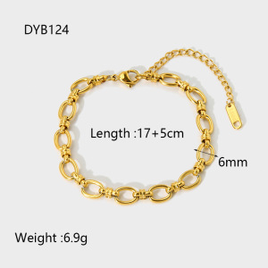 Bracelet À Maillons Étanche En Acier Inoxydable Doré De La Série Simplicity h5 