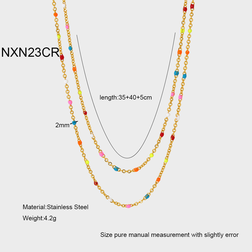 Légèreté, Luxe Et Douceur Multicolores - Collier De Perles Étanche En Acier Inoxydable À Faire Soi-Même