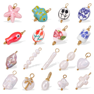 Pendentifs Classiques Pour Femmes En Perles Artificielles Couleur Or Et Étoile De Mer h5 Image5