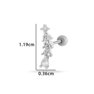 1 Boucle D'Oreille Piercing En Cuivre Et Zircon h5 Image2