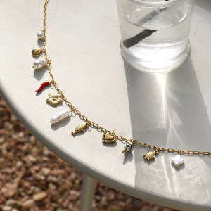 Chaînes De Taille En Acier Inoxydable Doré Avec Perles En Forme De Cœur Ins Style h5 Image5