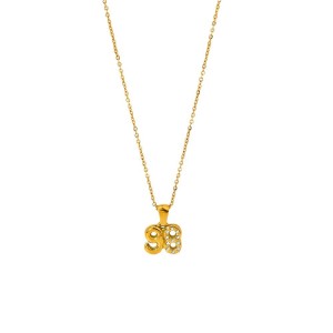 Collier Pendentif Étanche En Acier Inoxydable Doré Avec Chiffres h5 Image5