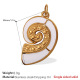 Pendentif en or massif avec goutte d'huile blanche Image3