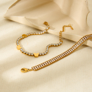 Bracelet Femme En Acier Inoxydable Étanche, Orné D'Une Pierre Précieuse Orientée Et D'Un Design Luxueux Et Léger. h5 Image2