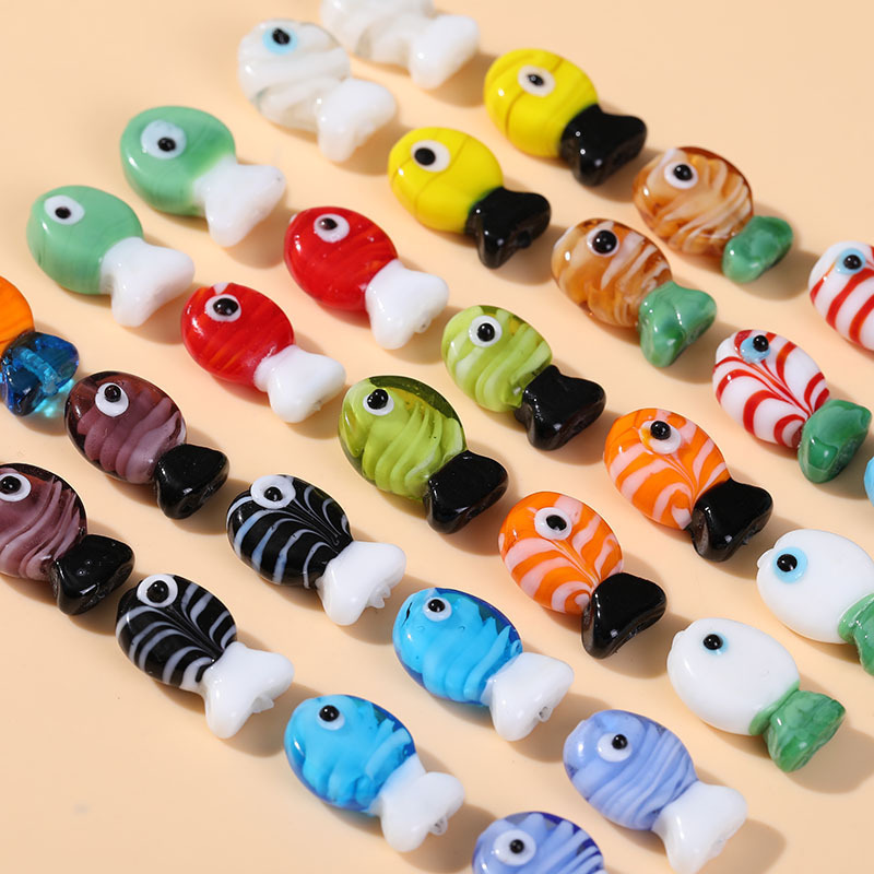 Perles De Verre Fantaisie En Forme De Poisson Océanique Pour Bijoux À Faire Soi-Même Image3