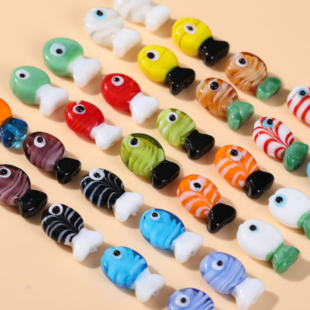 Perles de verre fantaisie en forme de poisson océanique pour bijoux à faire soi-même 2