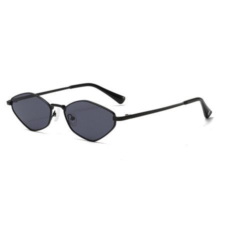 1 paire de lunettes de soleil simples en métal de couleur unie pour femme 2