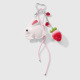 1 porte-clés lapin fraise rouge 