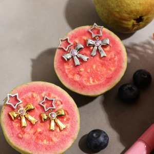 Boucles D'Oreilles Pendantes En Acier Inoxydable Avec Nœud Style Ins Style h5 Image5