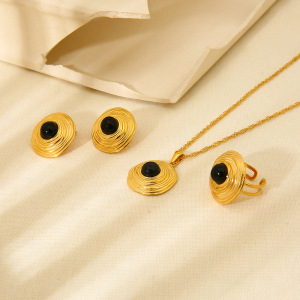 Ensembles De Bijoux Pour Femmes Simplicity Series En Acier Inoxydable Doré Étanche h5 Image2