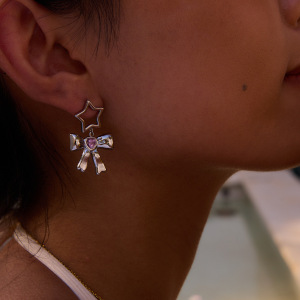 Boucles D'Oreilles Pendantes En Acier Inoxydable Avec Nœud Style Ins Style h5
