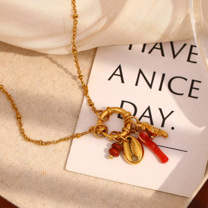 Collier Avec Pendentif Tortue De Vacances En Acier Inoxydable Doré Pour Femme, Série Simple, 1 Pièce h5 Image3
