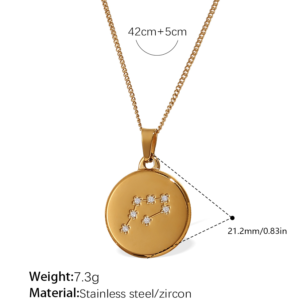 Colliers Pendentifs En Acier Inoxydable Douze Constellations 
