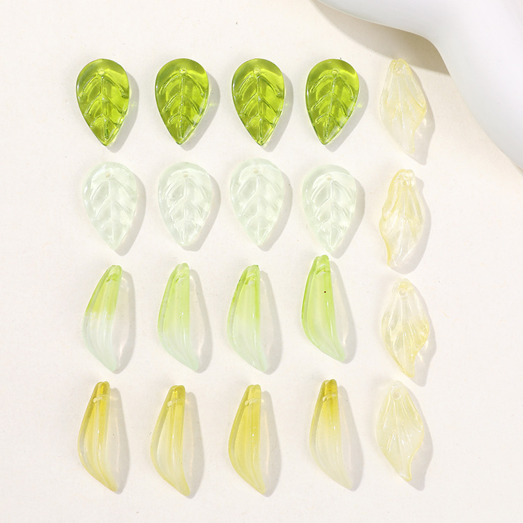 1 Pièce De Perles De Verre À Feuilles Naturelles Pour Bijoux À Faire Soi-Même Image3