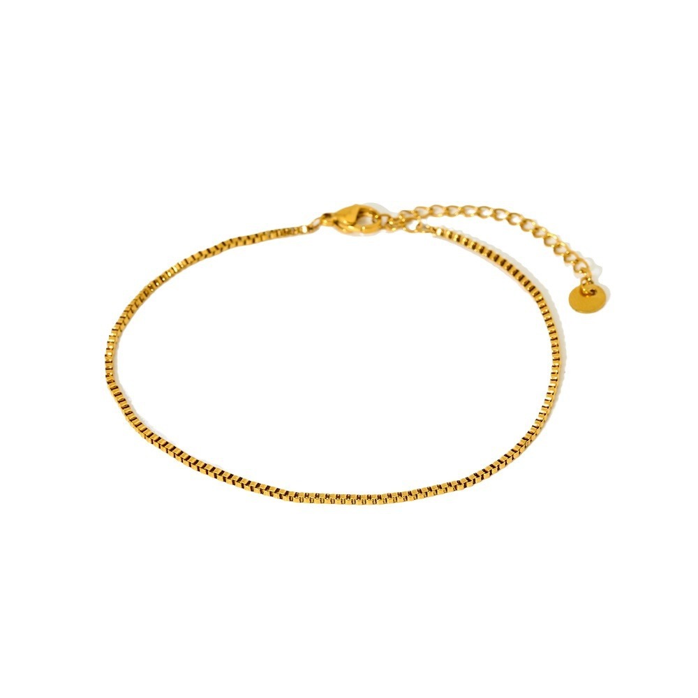 Bracelet Simple Et Étanche Pour Femme, En Acier Inoxydable Doré, Orné De 100 Pièces. Image5