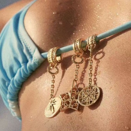 Pendentif bikini Oceanic en acier inoxydable étanche couleur or