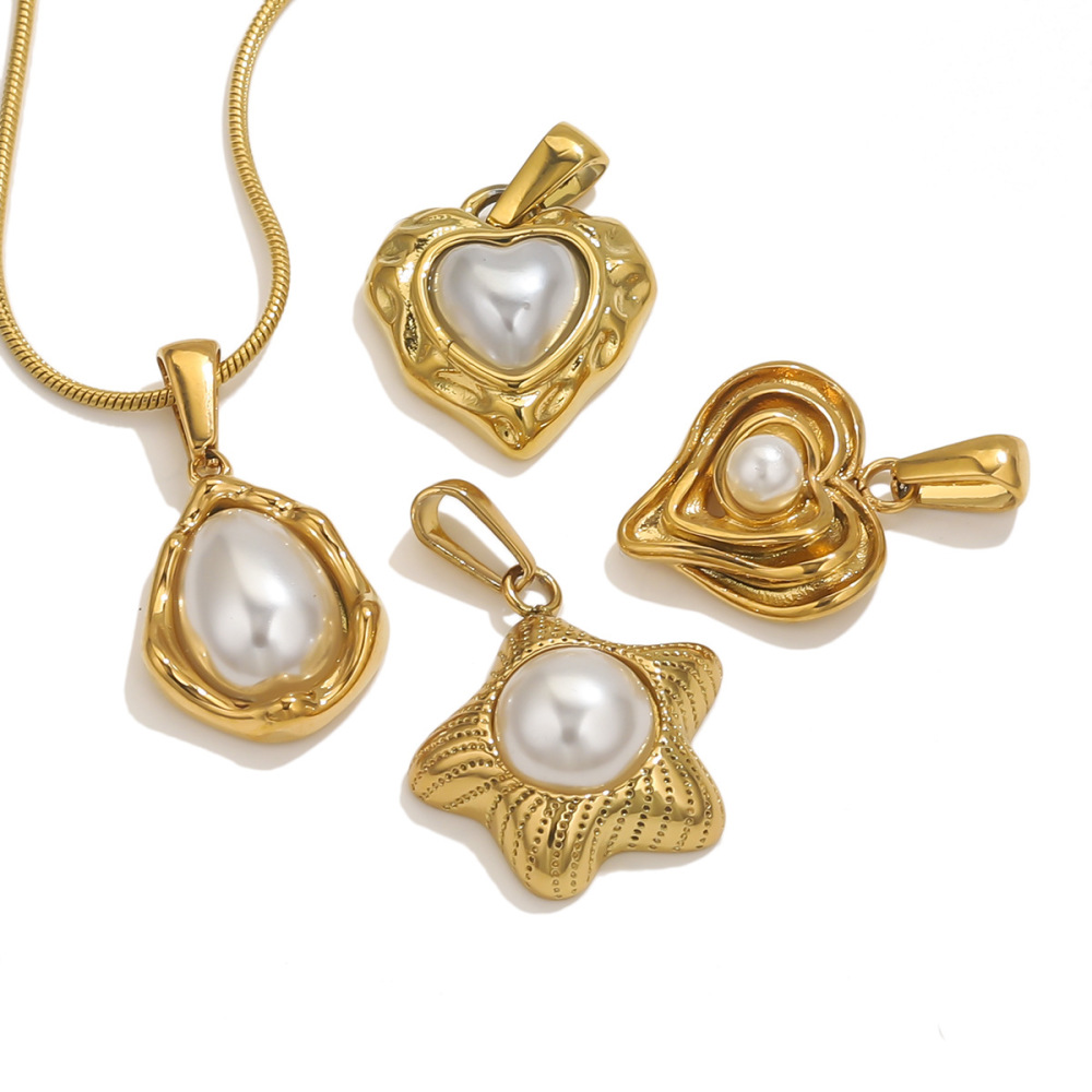 Pendentif Femme Étanche En Acier Inoxydable, Forme Goutte Irrégulière (1 Pièce) Image5