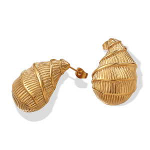 Boucles D'Oreilles Pendantes En Acier Inoxydable Couleur Or h5 Image5