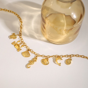 Collier Pendentif Oceanic En Acier Inoxydable Étanche Couleur Or h5 Image4