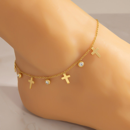 Bracelet de cheville en acier inoxydable étanche couleur or en forme de cœur 2