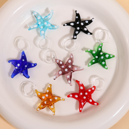 Pendentifs en verre Oceanic Wave Point Starfish DIY pour femme 2