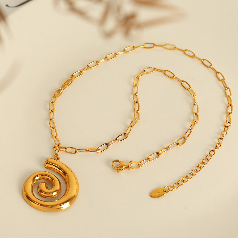 Ensemble De Boucles D'Oreilles Vortex En Acier Inoxydable Couleur Or Image3