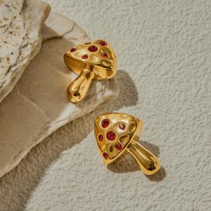 Boucles D'Oreilles À Tige En Acier Inoxydable En Forme De Champignon Mignon h5 Image3