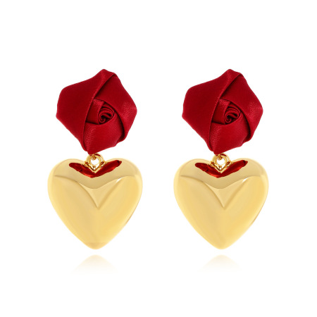 1 paire de boucles d'oreilles pendantes pour femme, série classique, motif cœur rétro CCB
