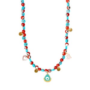 Colliers De Perles Pour Femmes Sophisticated Eye En Acier Inoxydable Imperméable Couleur Or h5 Image6
