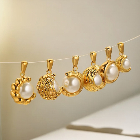 Pendentif annulaire discret en acier inoxydable étanche pour femme (1 pièce)
