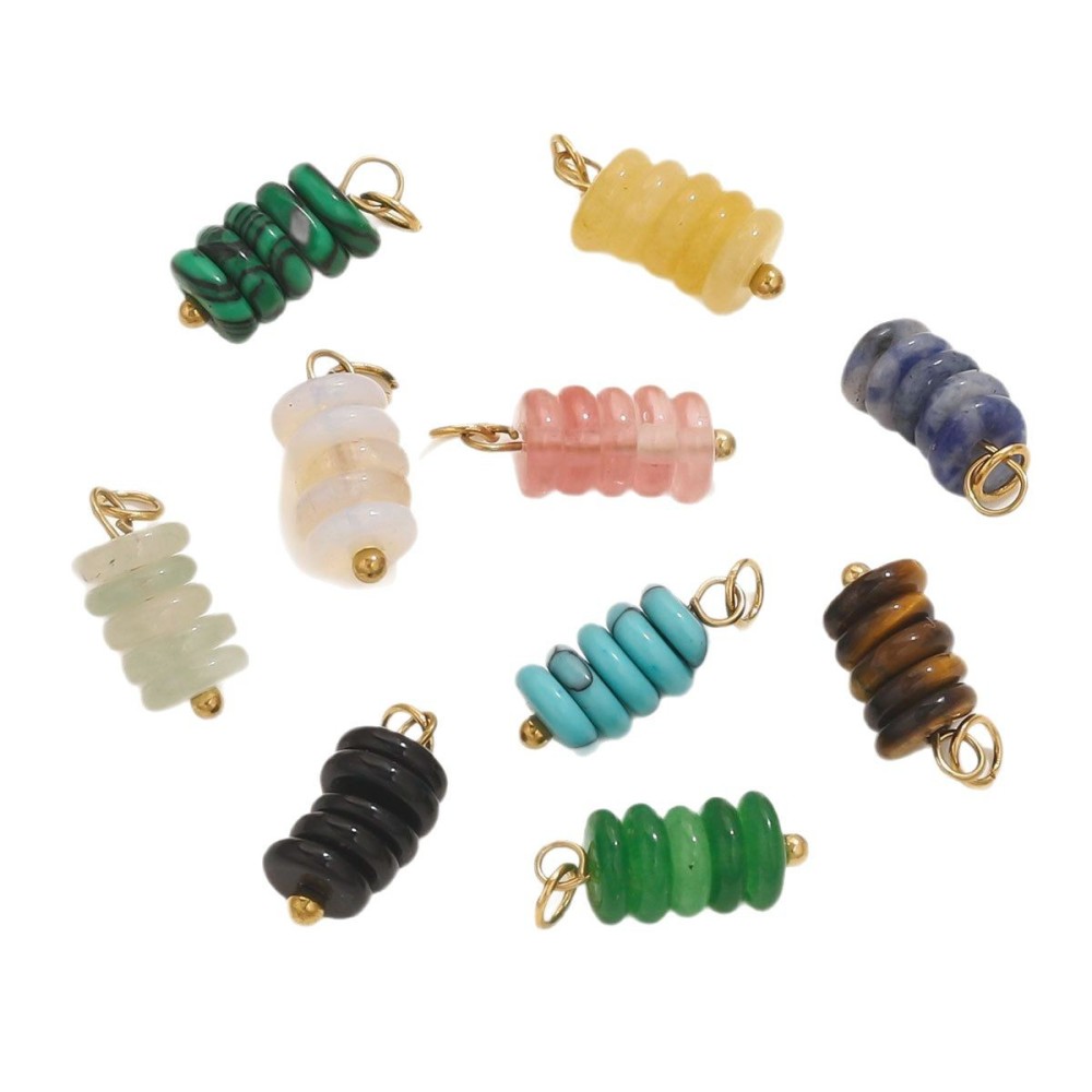 Pendentifs Pour Femmes En Perles Naturelles, Acier Inoxydable Et Pierre, Étanches Image6