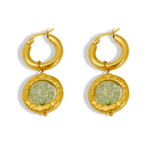 Boucles D'Oreilles Pendantes En Acier Inoxydable Étanche Couleur Or h5
