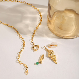 Collier Pendentif Oceanic En Acier Inoxydable Étanche Couleur Or h5 Image2