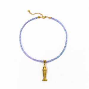 Collier Pendentif Femme En Acier Inoxydable Coloré Et Étanche (1 Pièce) h5 