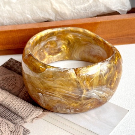 Bracelet femme haut de gamme marron, large, à motifs géométriques ronds mélangés