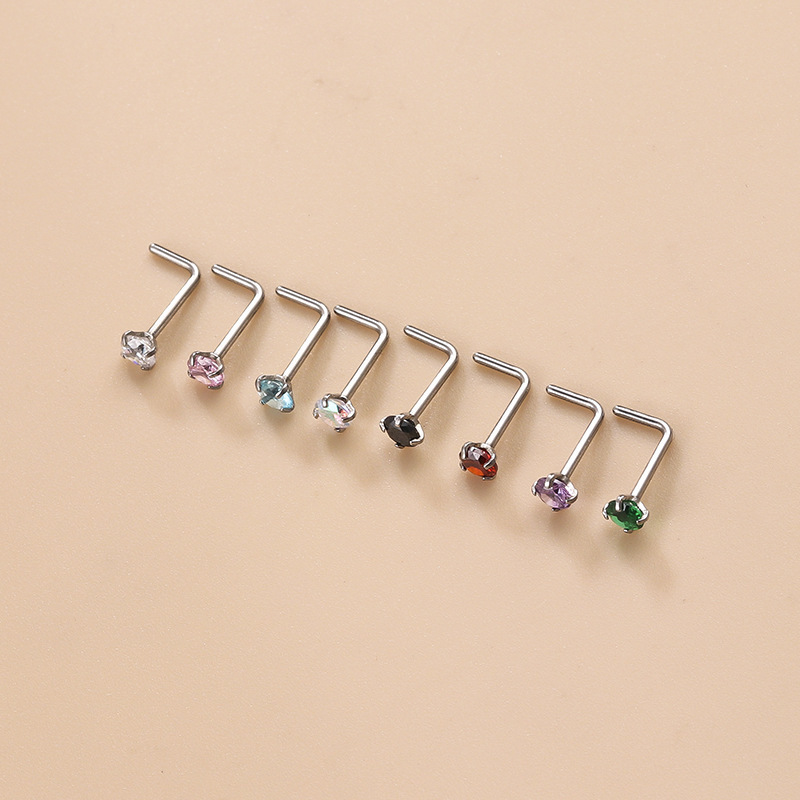 1 Piercing De Nez En Zircon Coloré Pour Femme Image4