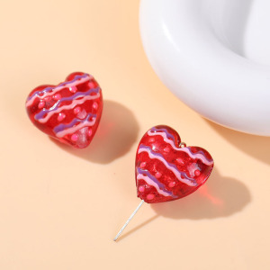 Perles De Verre En Forme De Cœur Rouge Élégant Et Doux Pour Bijoux À Faire Soi-Même h5 
