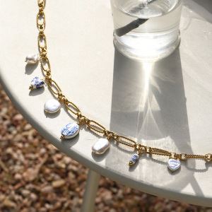 Chaînes De Taille En Acier Inoxydable Doré Avec Perles En Forme De Cœur Ins Style h5 Image4