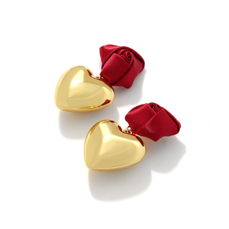 1 paire de boucles d'oreilles pendantes pour femme, série classique, motif cœur rétro CCB 2