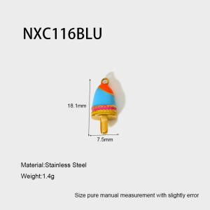 Pendentif En Acier Inoxydable Étanche À Faire Soi-Même, Décoré D'Émail Coloré Mignon Et De Glace Dégoulinante. h5