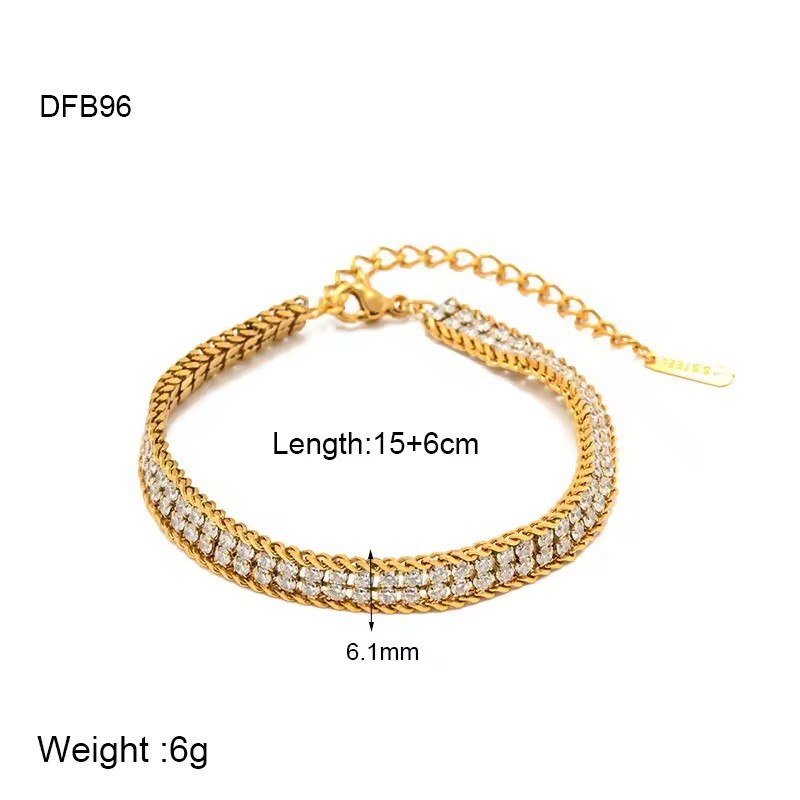 Bracelet Femme En Acier Inoxydable Étanche, Orné D'Une Pierre Précieuse Orientée Et D'Un Design Luxueux Et Léger.