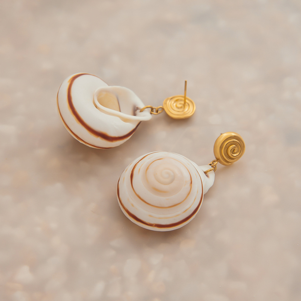 Boucles D'Oreilles Pendantes En Forme De Coquillage Image5