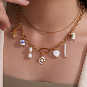 Pendentifs Classiques Pour Femmes En Perles Artificielles Couleur Or Et Étoile De Mer h5 Image4