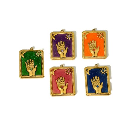 Pendentif rectangulaire étanche en acier inoxydable à monter soi-même 2