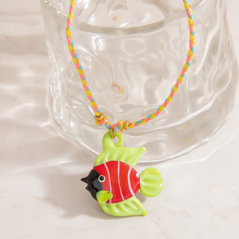 Colliers À Pendentif En Verre Pour Femmes Avec Poissons Tropicaux h5Image7